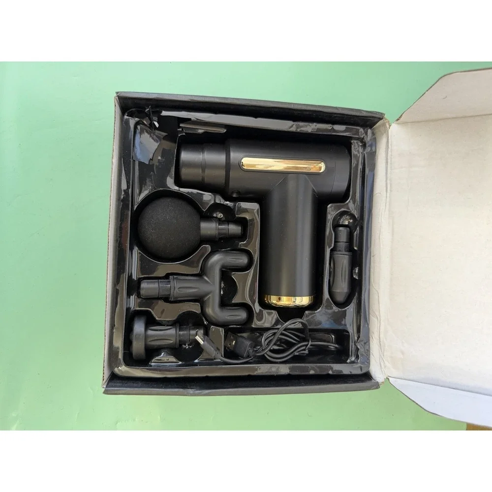 SMS Massage Gun‎ Deep Tissue Percussion Massager w/ Attachments & Cable